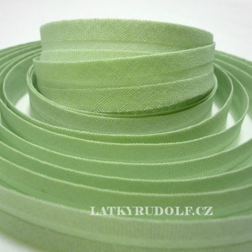 Šikmý proužek bavlněný 14mm ledově zelená