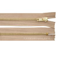 Zips mosadzný 6mm nedeliteľný riflový 14cm 1812K-béžová