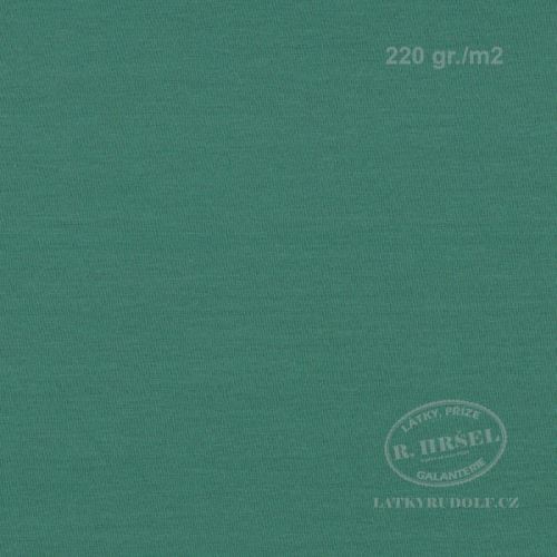 Látka Bavlněný úplet 220g eukalyptově zelená (eucalyptus) 142535